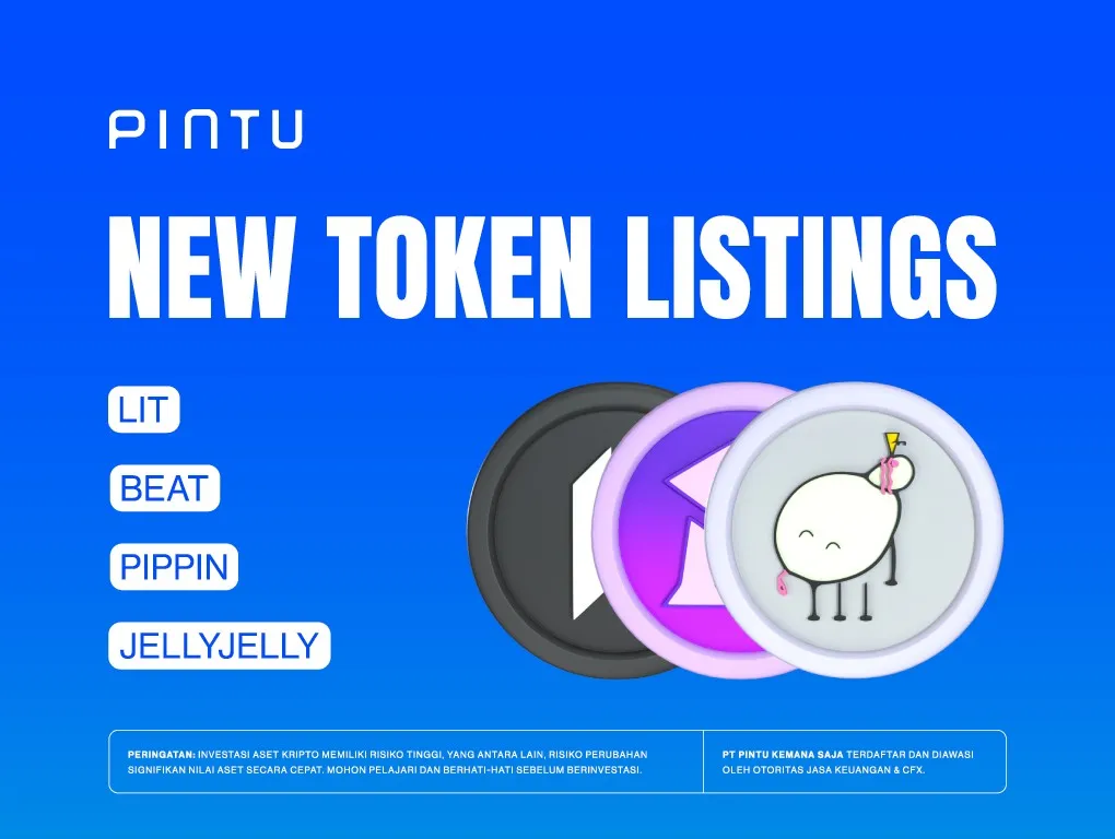 Gambar Pintu Listing 4 Token Baru, Rabu 14 Januari 2026: LIT, BEAT, PIPPIN, dan JELLYJELLY