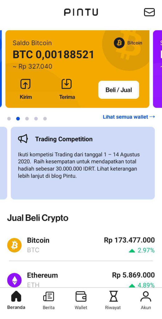 cara trading bitcoin di pintu