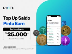 Promo Pintu Earn: Dapatkan Cashback Crypto Rp25.000