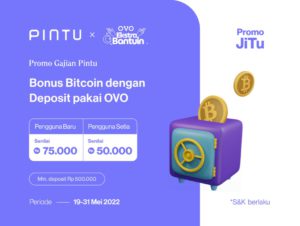 Promo Gajian Pintu x OVO Mei 2022: Dapatkan Gratis Bitcoin hingga Rp75.000