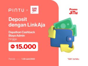 Promo Pintu x LinkAja Juni 2022: Cashback Biaya Admin Hingga Rp15.000