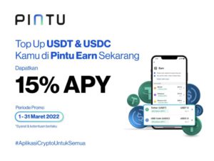 Nabung Aset Crypto Stablecoin USDT/USDC di Pintu Earn Dapatkan 15% APY