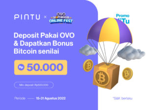 Promo Gajian Pintu x OVO Agustus 2022: Dapatkan Gratis Bitcoin Rp50.000