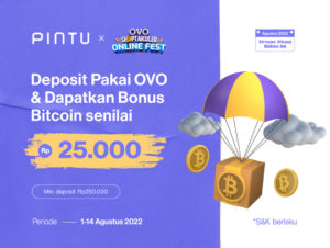 Promo OVO x Pintu Agustus 2022: Gratis Bitcoin Rp25.000