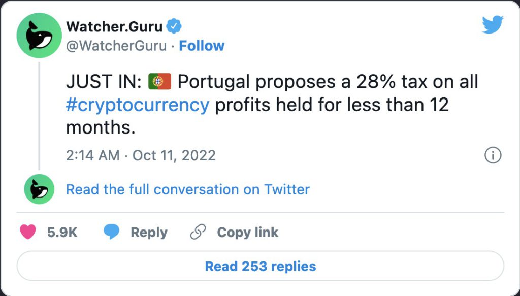 Peraturan Pajak Crypto di Portugal