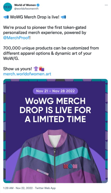 Merchandise Drop WoWG Diluncurkan Hanya Untuk Holder