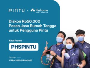 Pintu x Pinhome: Dapatkan Diskon 100% di Aplikasi Pinhome!