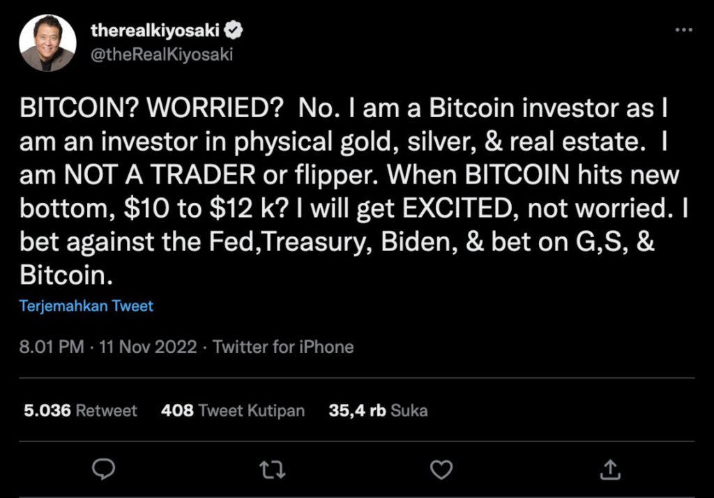 Robert Kiyosaki Tidak Khawatir Tentang Harga Bitcoin