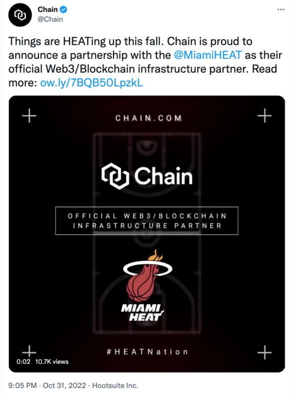 Miami Heat dari NBA Mendapat Sponsor Web3