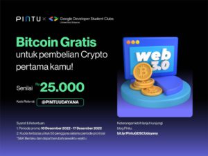 GDSC UDAYANA X Pintu: Dapatkan Gratis Bitcoin Rp25.000!