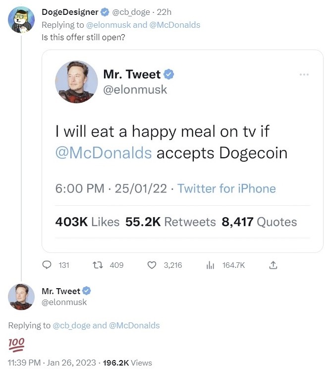 Elon Musk and McDonald