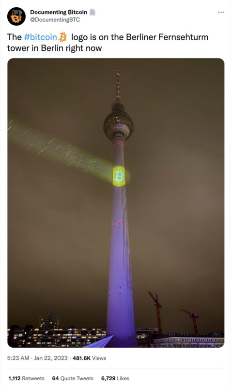 Logo BTC di Menara Berliner Fernsehtum Jerman