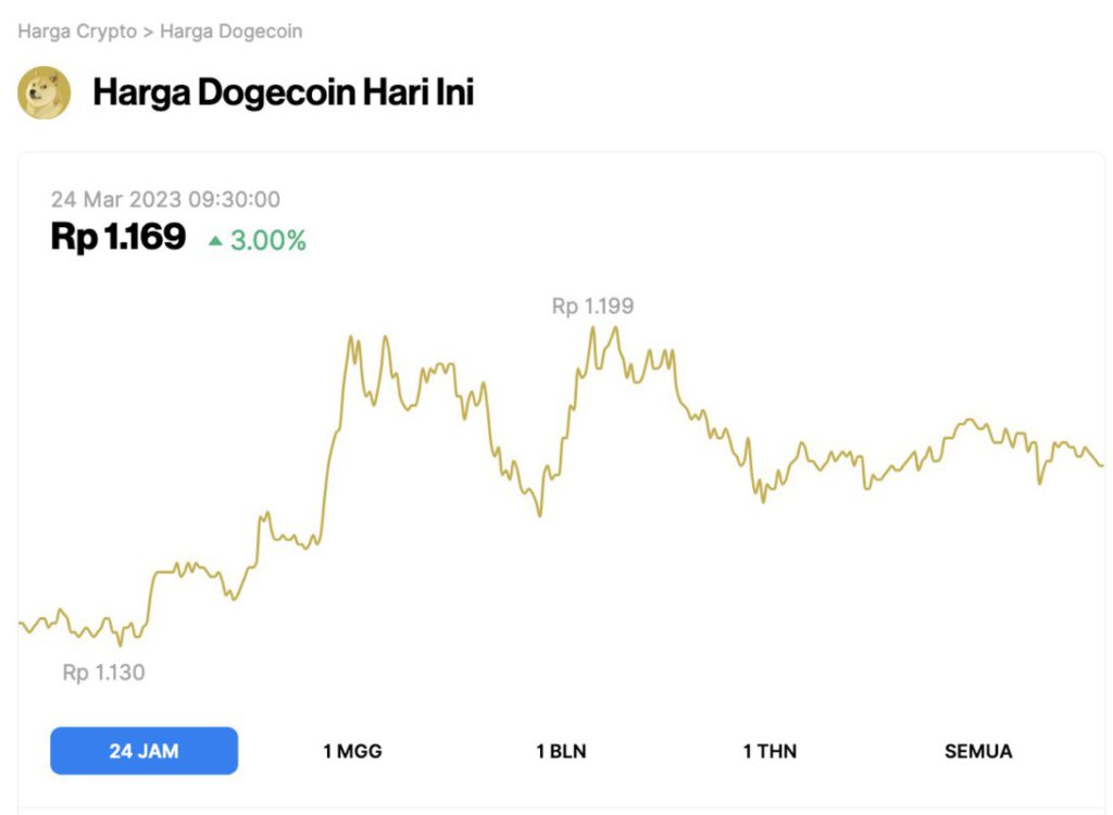 Harga DOGE Koreksi 3% dalam 24 Jam