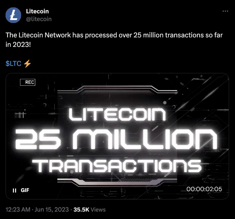 25 juta transaksi litecoin