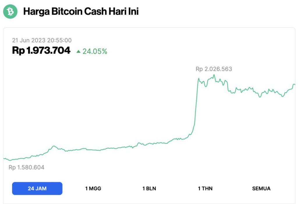 harga bitcoin cash hari ini