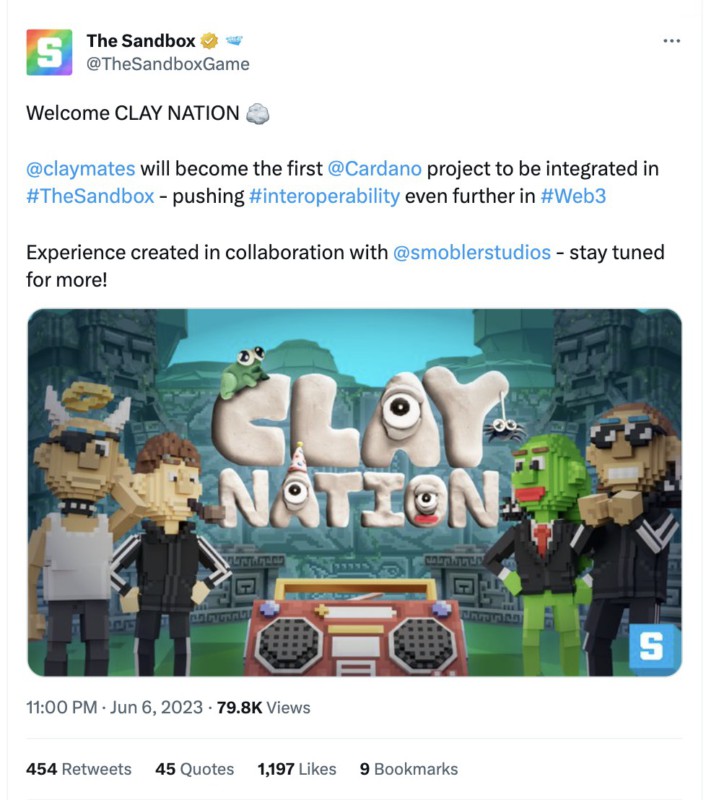 nft clay nation ke the sandbox