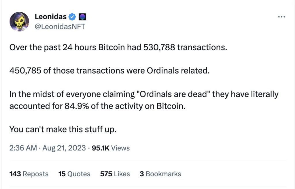 perkembangan bitcoin ordinals