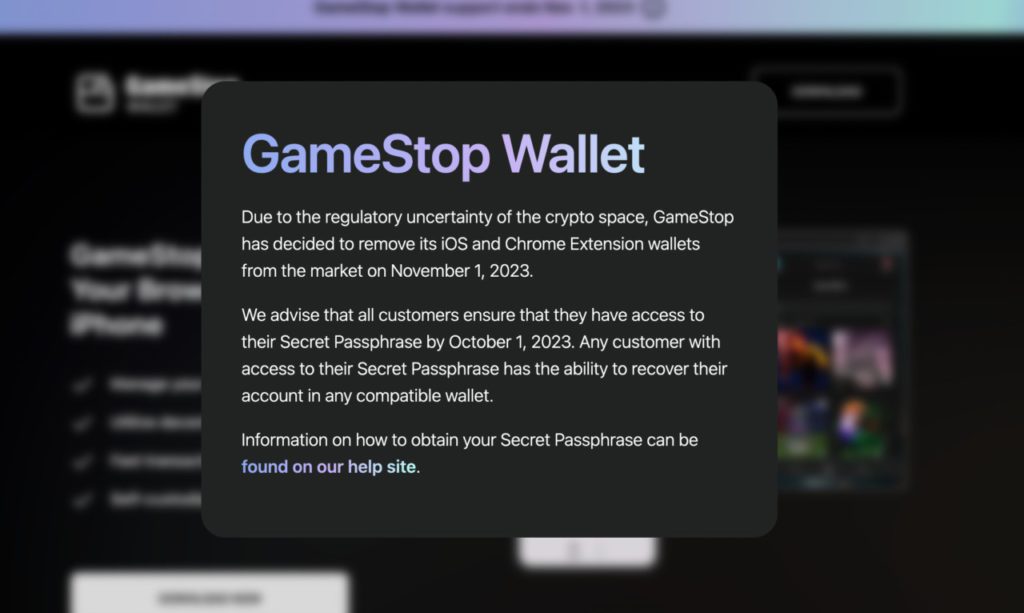 gamestop wallet crypto