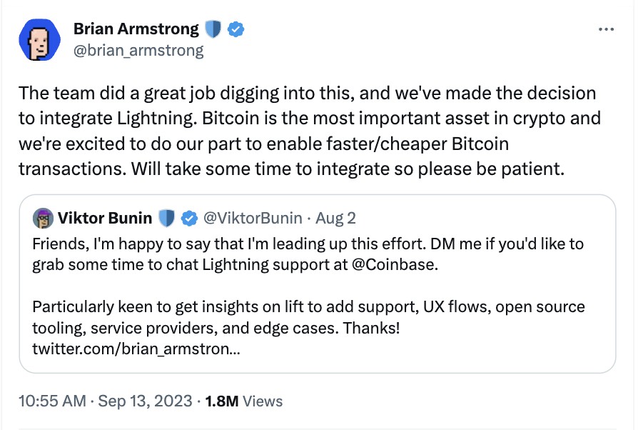 coinbase integrasikan lightning network