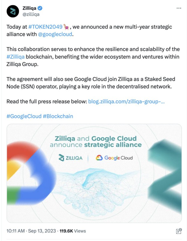 aliansi google cloud dan zilliqa