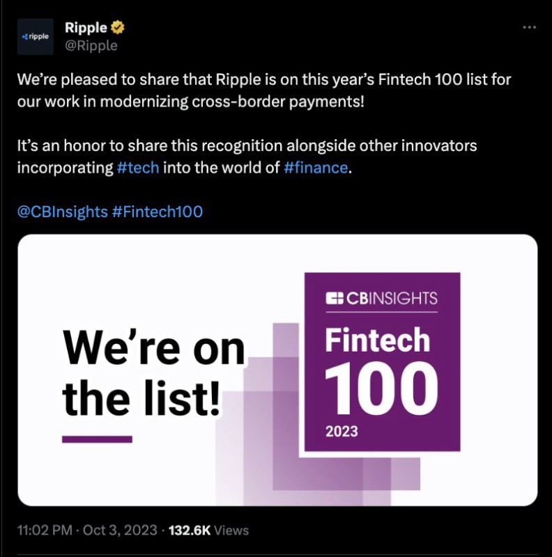 fintech 100 list ripple