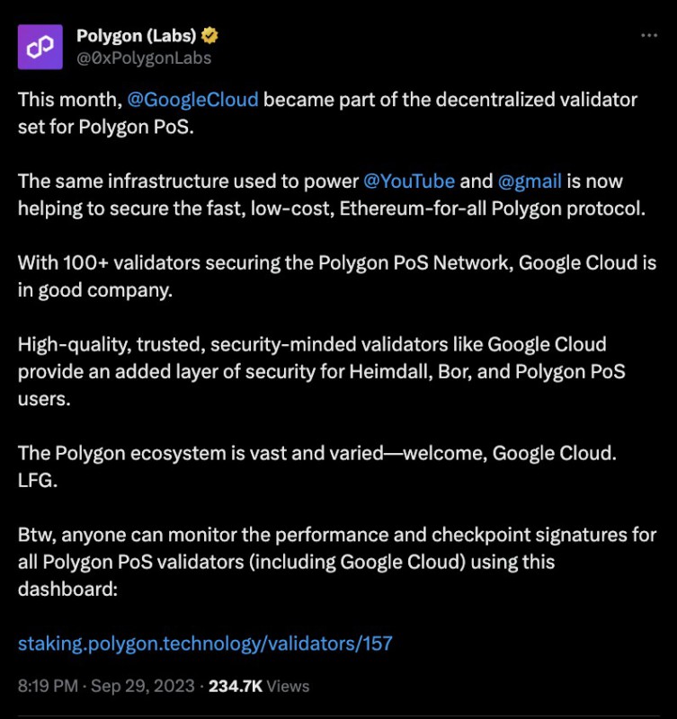 google cloud jadi validator polygon