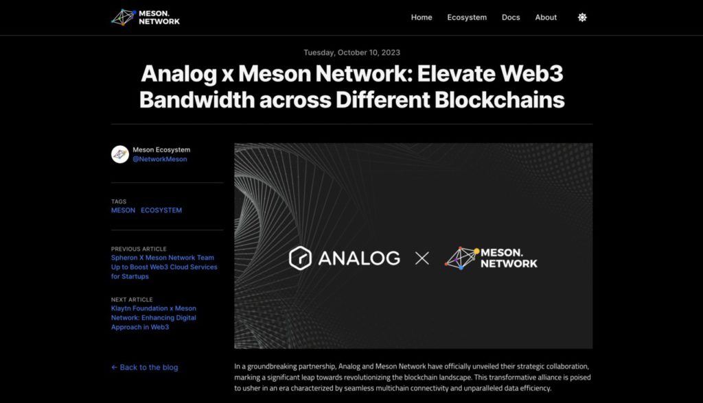 kolaborasi analog x meson network