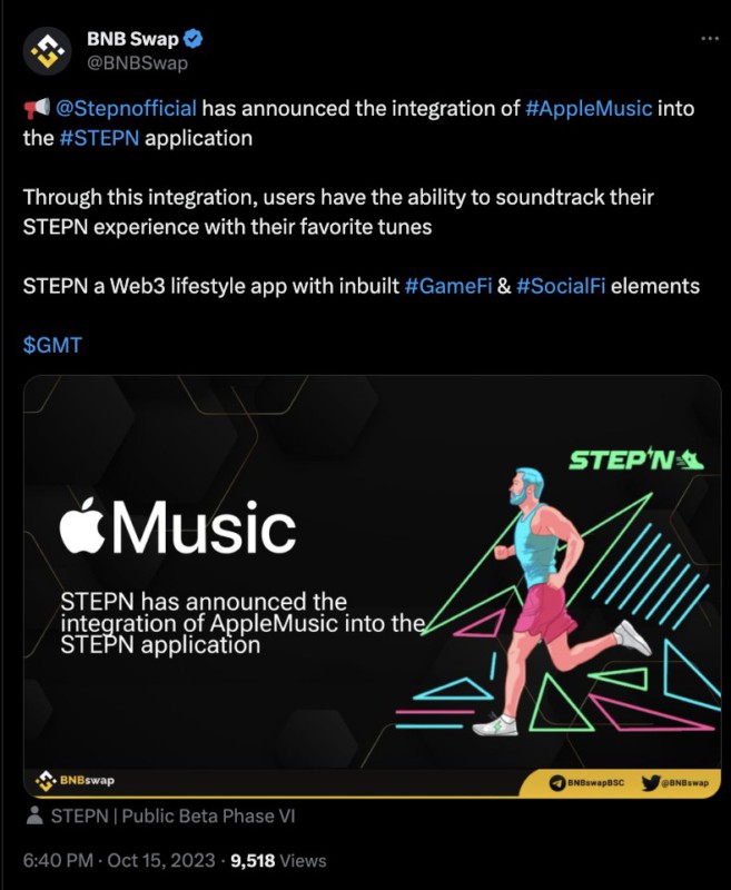 kolaborasi stepn dan apple music