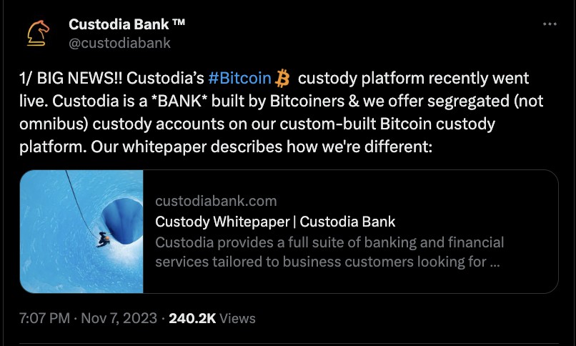 layanan penyimpanan bitcoin custodia bank