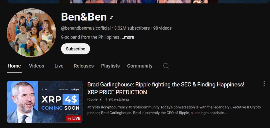 penipuan xrp di youtube