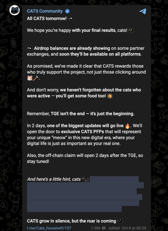 airdrop cats terbaru