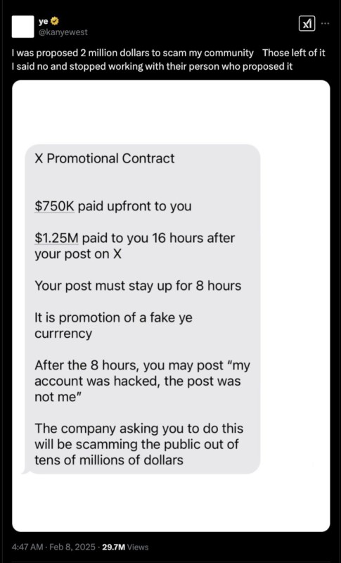 kanye west ditawari 2 juta dolar untuk proyek crypto