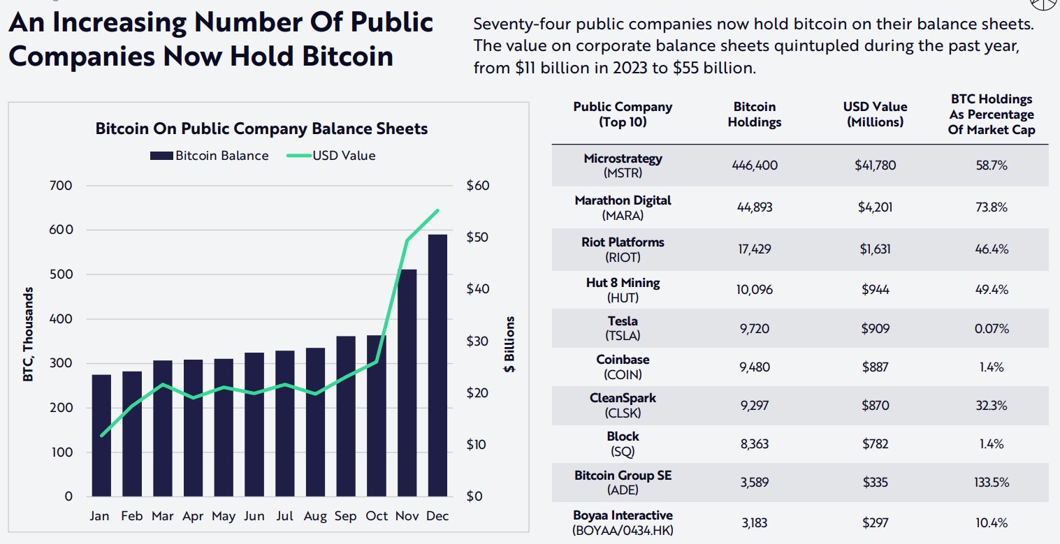 public companies holding btc