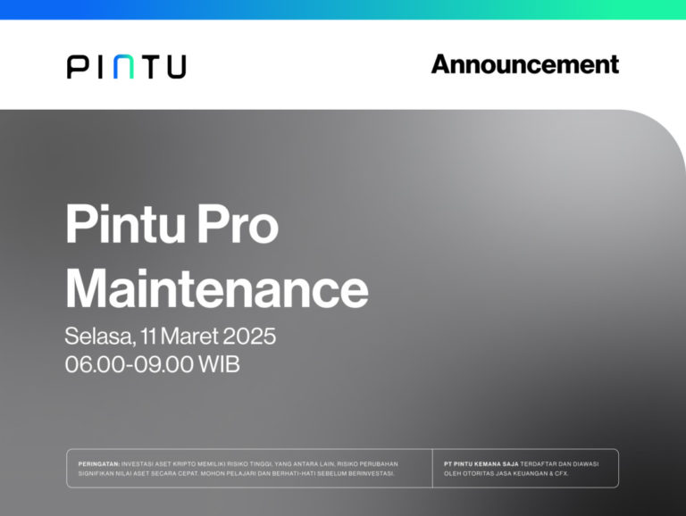 Pengumuman: Pintu Pro Maintenance 11 Maret 2025