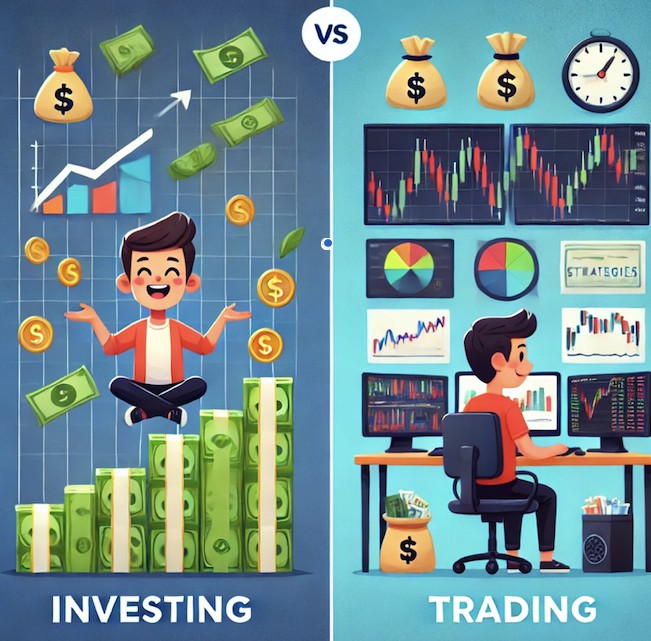 perbedaan investasi vs trading