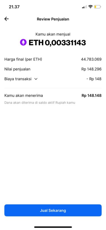 cara menjual koin ethereum