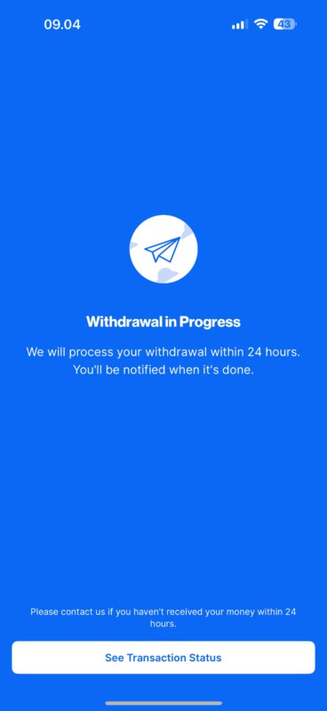 withdrawal berhasil