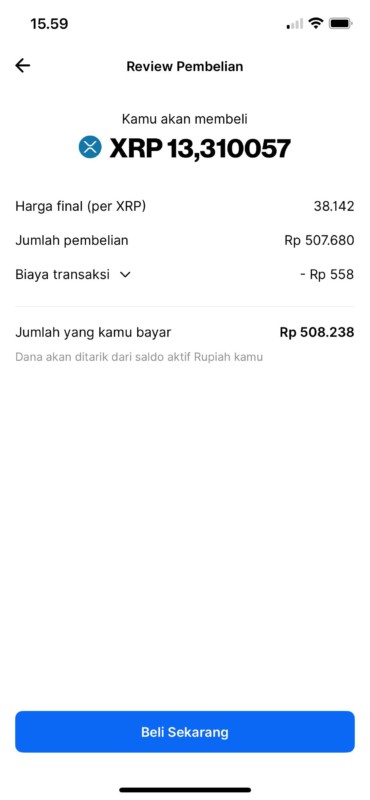 cara beli koin xrp 