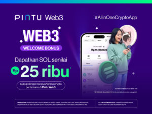 Web3 Welcome Bonus: Terima Crypto Pertamamu di Pintu Web3, Dapatkan SOL Total Senilai Rp25 Juta!