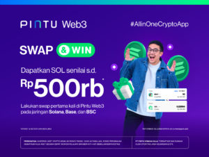 Promo Hadiah Besar Swap Pertama di Pintu Web3—Total Rp500.000 untuk Tier Tertinggi!