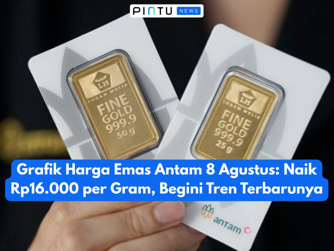 Gambar Grafik Harga Emas Antam 8 Agustus: Naik Rp16.000 per Gram, Begini Tren Terbarunya