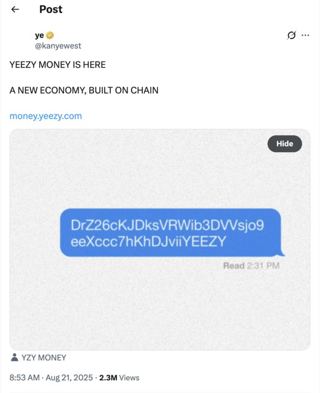 kanye west crypto yzy