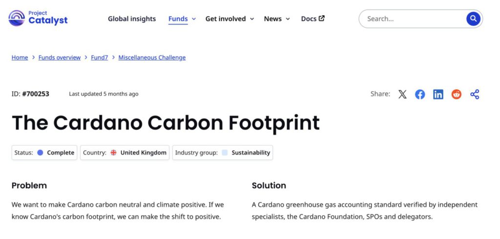 cardano carbon catalyt
