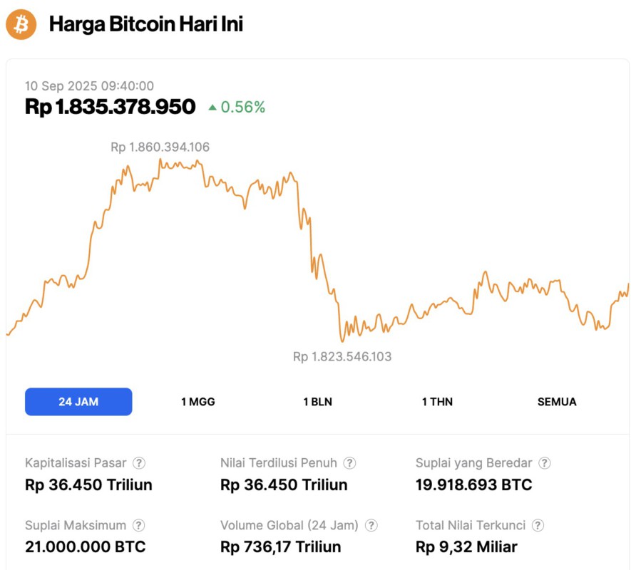 harga bitcoin hari ini