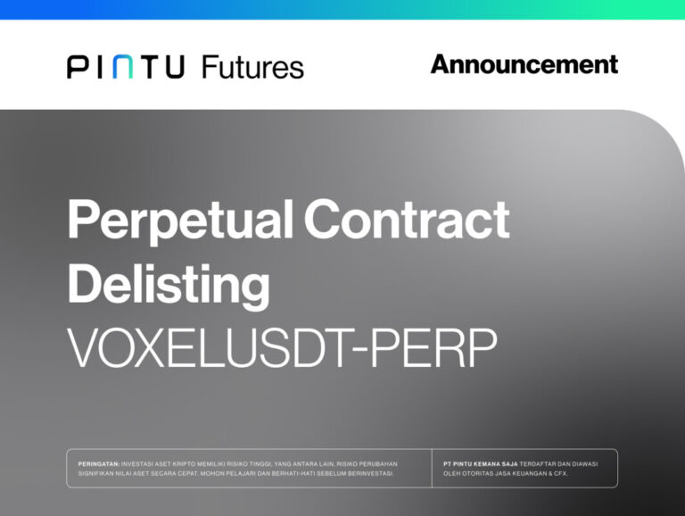 Pengumuman: Delisting Token VOXELUSDT-PERP di Pintu Futures