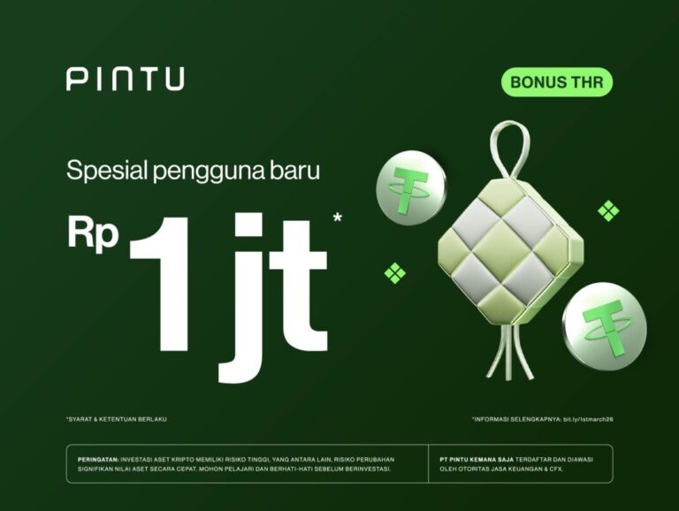 Spesial untuk Pengguna Baru, Beli Crypto Pertama di Pintu dan Raih Bonus THR hingga Rp1.000.000!