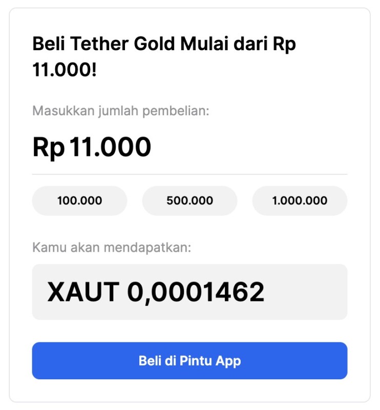 Investasi Emas Crypto Mulai dari Rp11.000