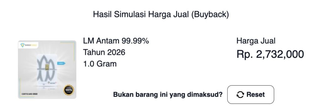 harga buyback emas antam hari ini