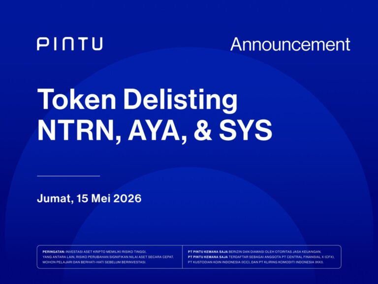 Pengumuman: Delisting Token NTRN, ATA & SYS di Pintu