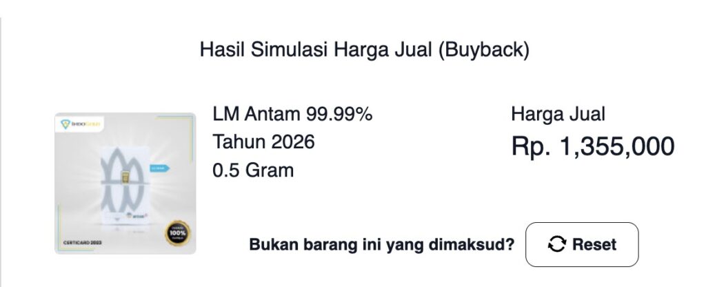 harga buyback emas antam hari ini